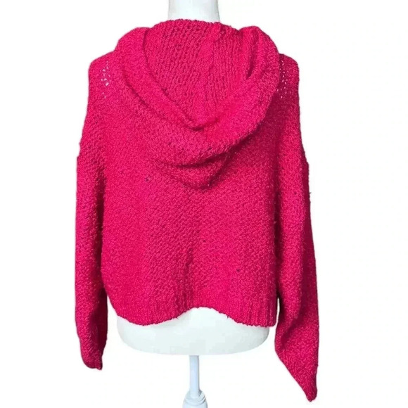 Anthropologie - Pilcro Sailcloth Hooded Sweater in Raspberry - Size Small - Picture 3 of 4